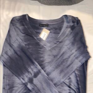 Silky Blue V-Neck Top